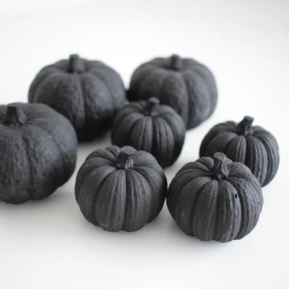 Matt Black Concrete Pumpkins  Autumn Decor  Autumnal Home | Etsy | Etsy (US)