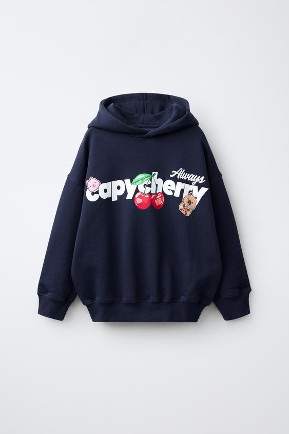 Zara - Capibara Capyfun © Hoodie - Navy Blue - 12-13 Years (61,4 Inches) - Kids | Zara US