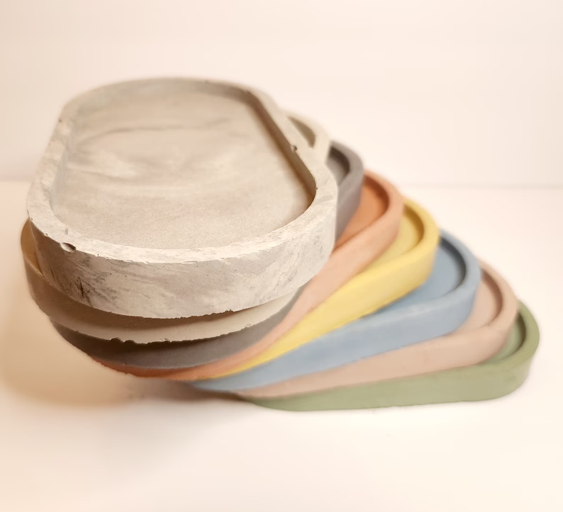 Tray Bathroom Tray Oval Concrete Tray Jewelry Tray Modern Decor Housewarming Gift Home Products C... | Etsy (US)