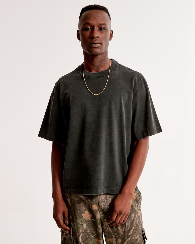 Vintage-Inspired Premium Heavyweight Cropped Tee | Abercrombie & Fitch (UK)