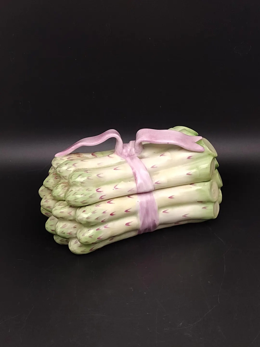 Vintage Herend Asparagus Trinket Box With Pink Ribbon - Etsy | Etsy (US)