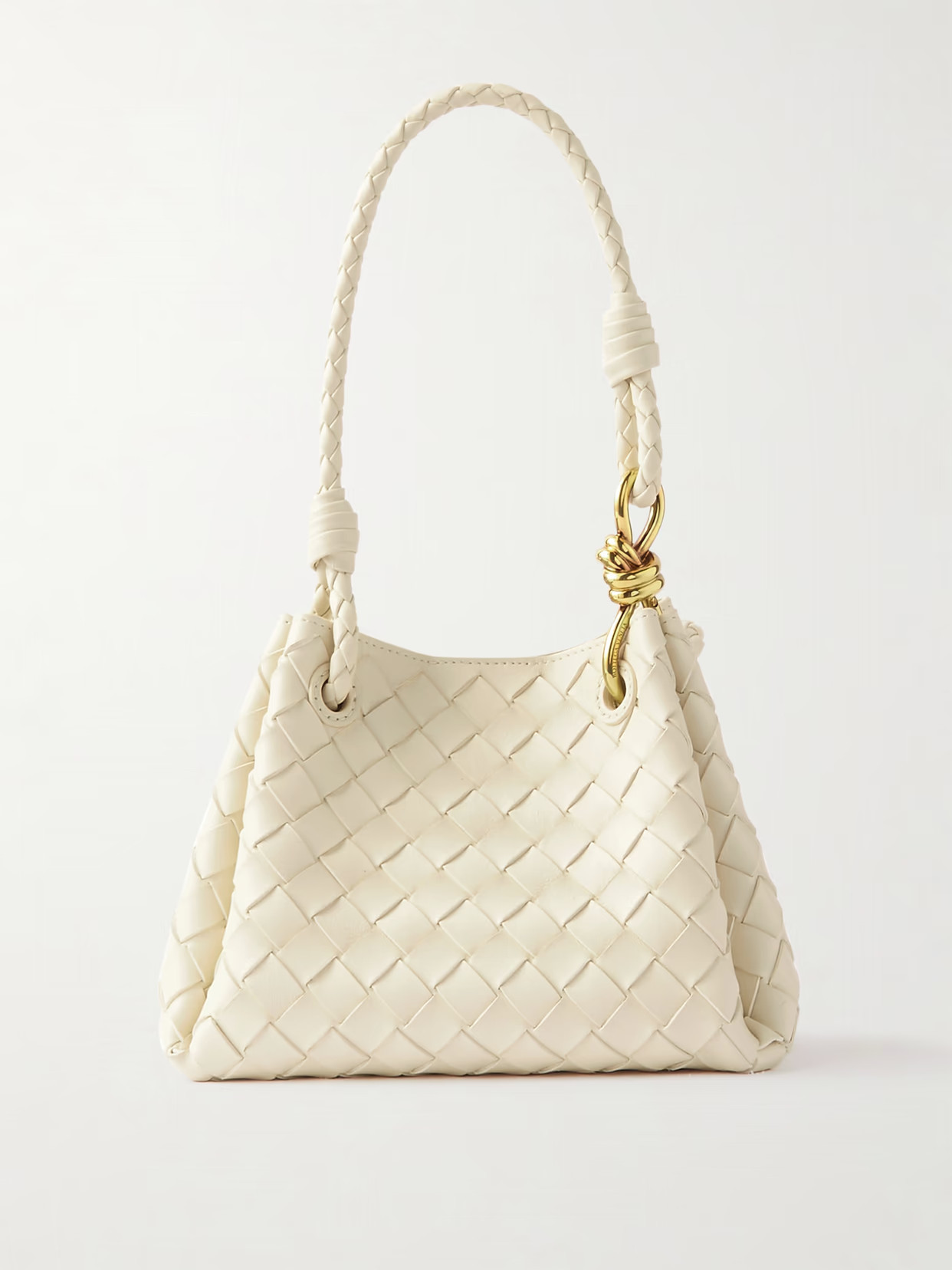 Bottega Veneta - Parachute Small Intrecciato Leather Shoulder Bag - Cream | NET-A-PORTER (US)