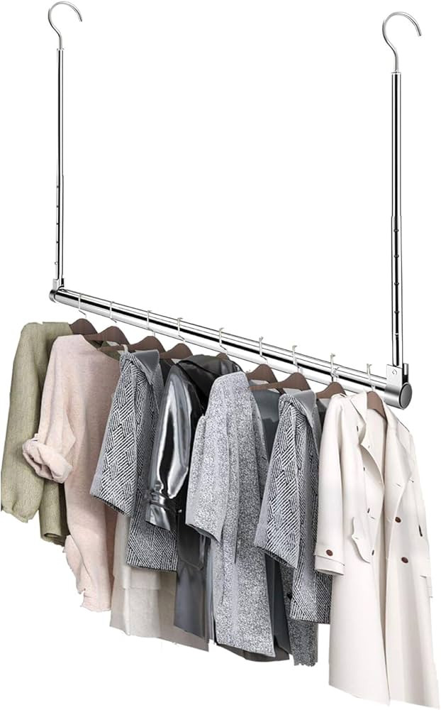 Adjustable Hanging Closet Rod, Extender Hanging Rod, Closet Hanging Organizer, Heavy Duty Closet ... | Amazon (US)