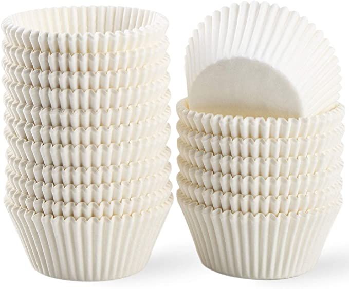 Caperci Standard White Cupcake Liners 500 Count, No Smell, Food Grade & Grease-Proof Baking Cups ... | Amazon (US)