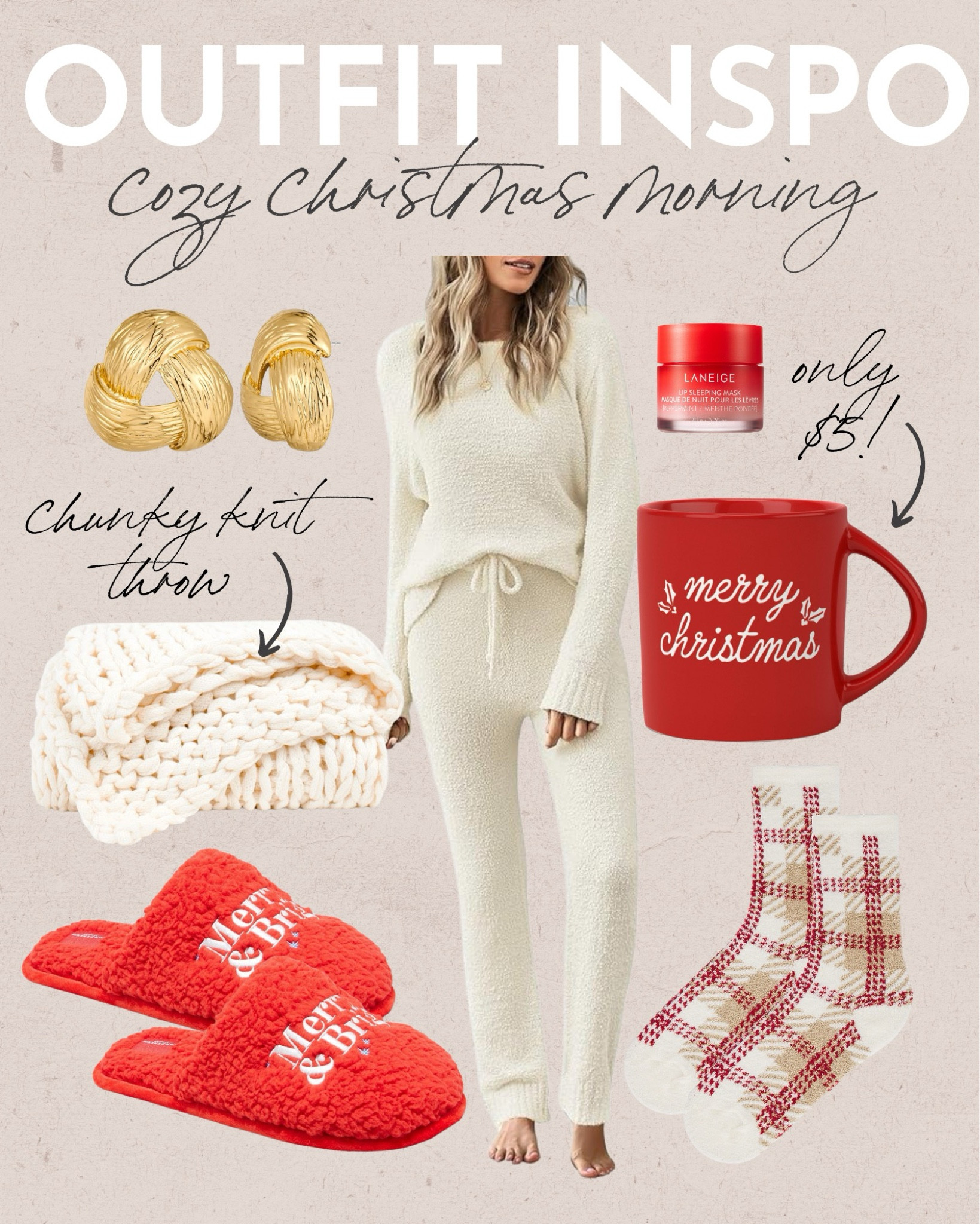Outfit Inspo: Cozy Christmas Morning 
christmas morning look, christmas morning outfit, cozy christmas outfit, amazon loungewear set, holiday slippers, holiday mug, target christmas finds, christmas loungewear  

#LTKstyletip #LTKfindsunder50 #LTKHoliday