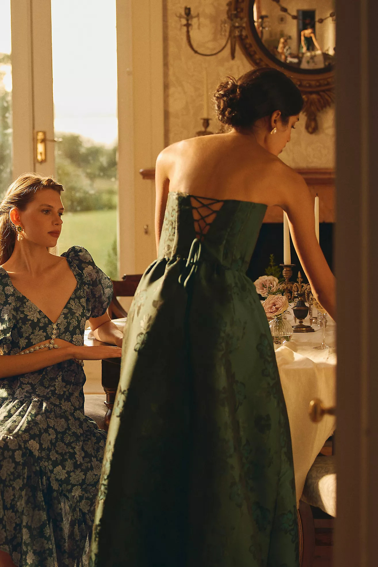 V. Chapman Charlotte Strapless Corset Side-Slit Dress | Anthropologie (US)