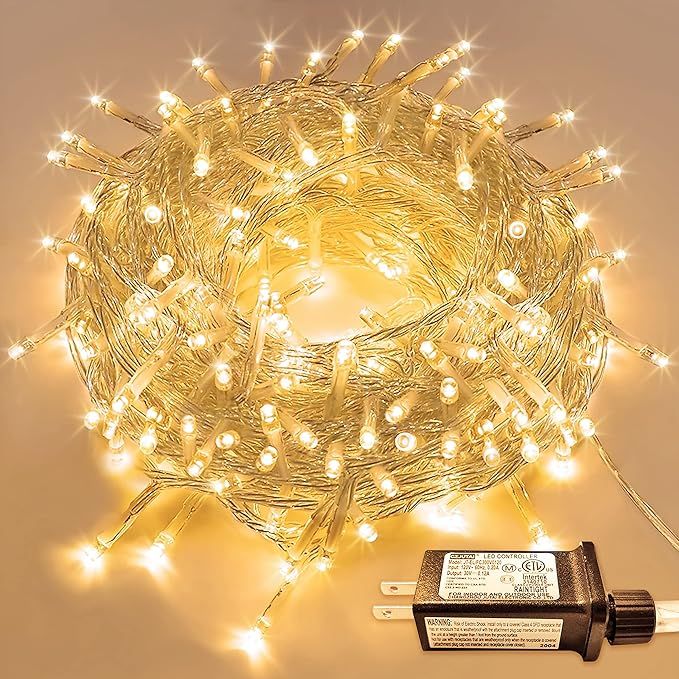 JMEXSUSS 66ft 200 LED Christmas String Lights Indoor Outdoor Waterproof, Warm White Christmas Lig... | Amazon (US)