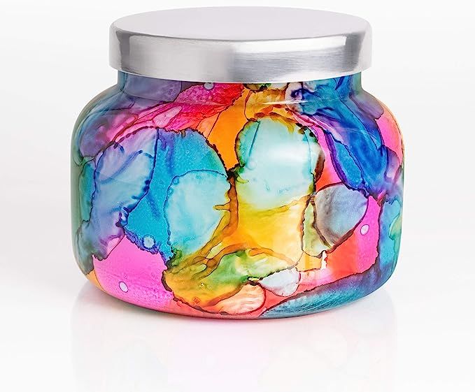 Capri Blue Scented Candle with Rainbow Watercolor Glass Candle Holder - Cotton Wick - Luxury Arom... | Amazon (US)