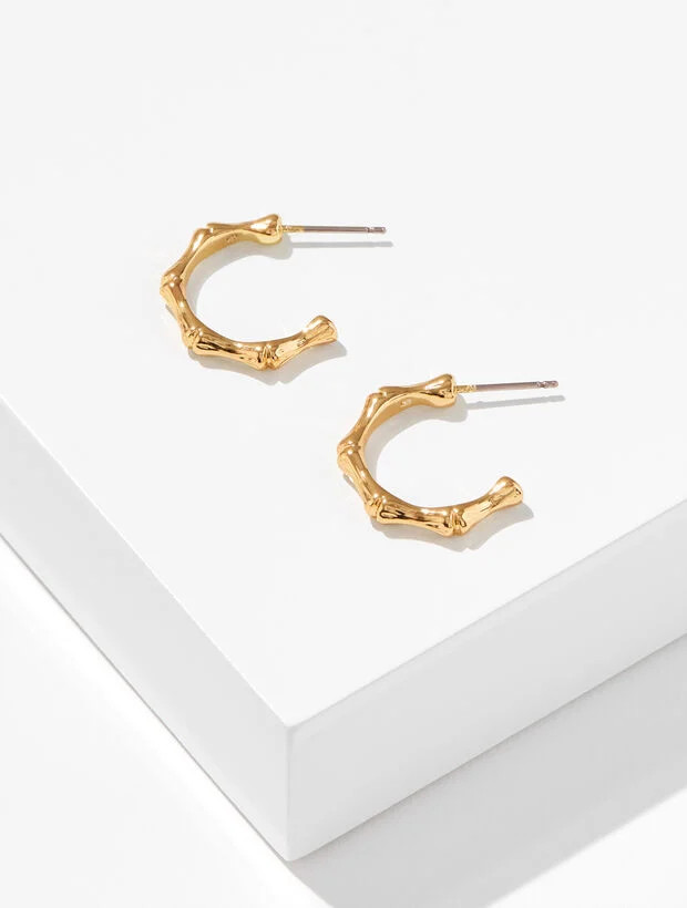 Bamboo Texture Hoop Earrings | Talbots