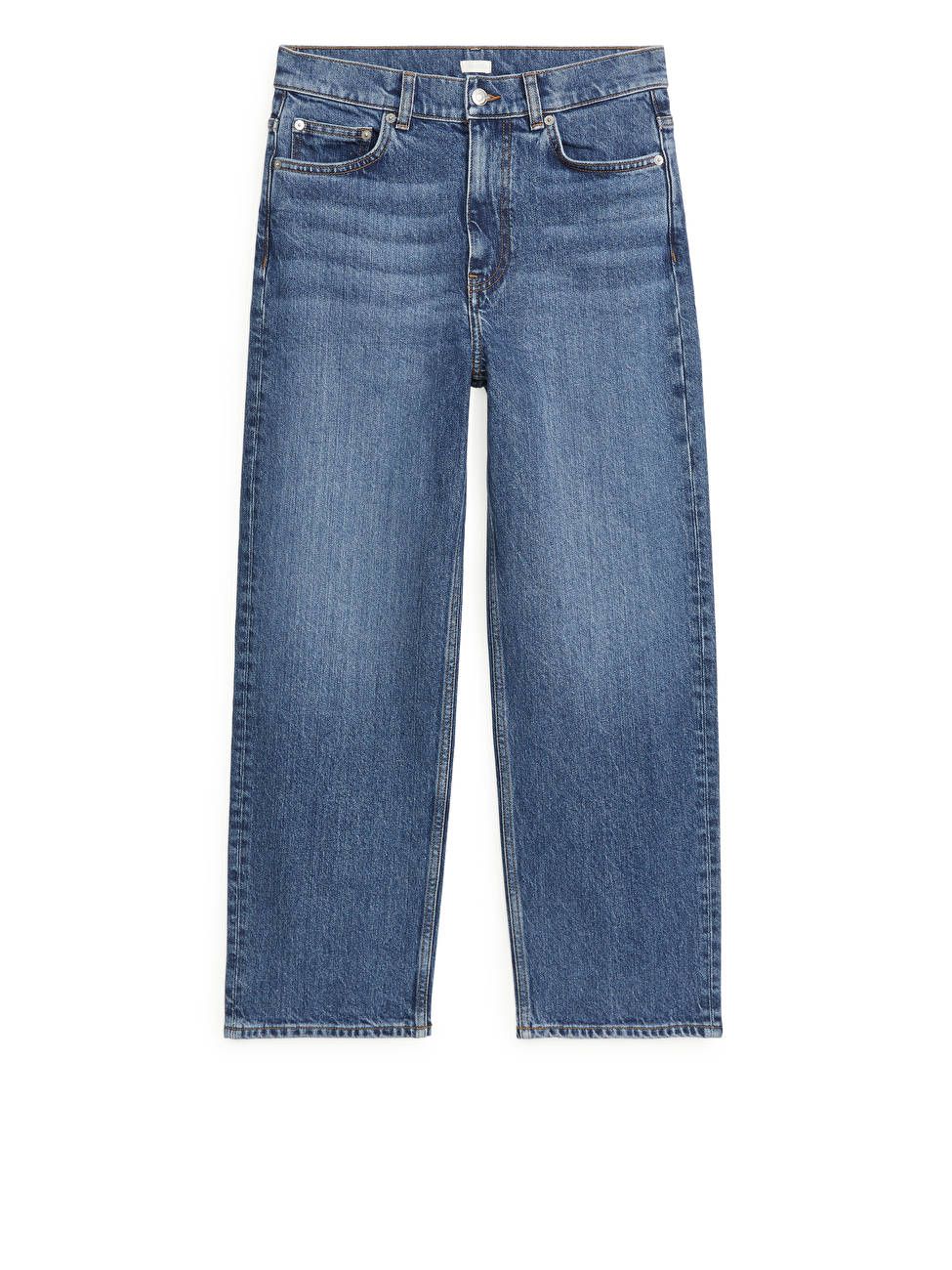 STRAIGHT CROPPED STRETCH Jeans - Dark Blue - ARKET GB | ARKET (US&UK)