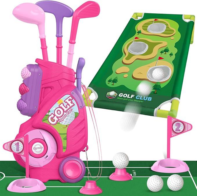 Liberry Toddler Golf Set for 2 3 4 Years Old Girls Boys, Upgraded Kids Golf Cart with Golf Cornho... | Amazon (US)