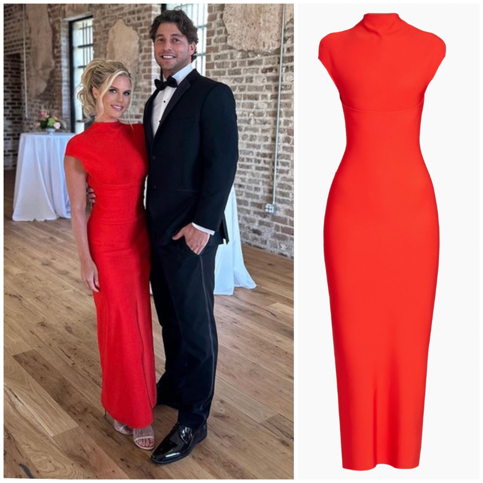 Madison LeCroy’s Red Cap Sleeve Maxi Dress 📸 = @madison.LeCroy 