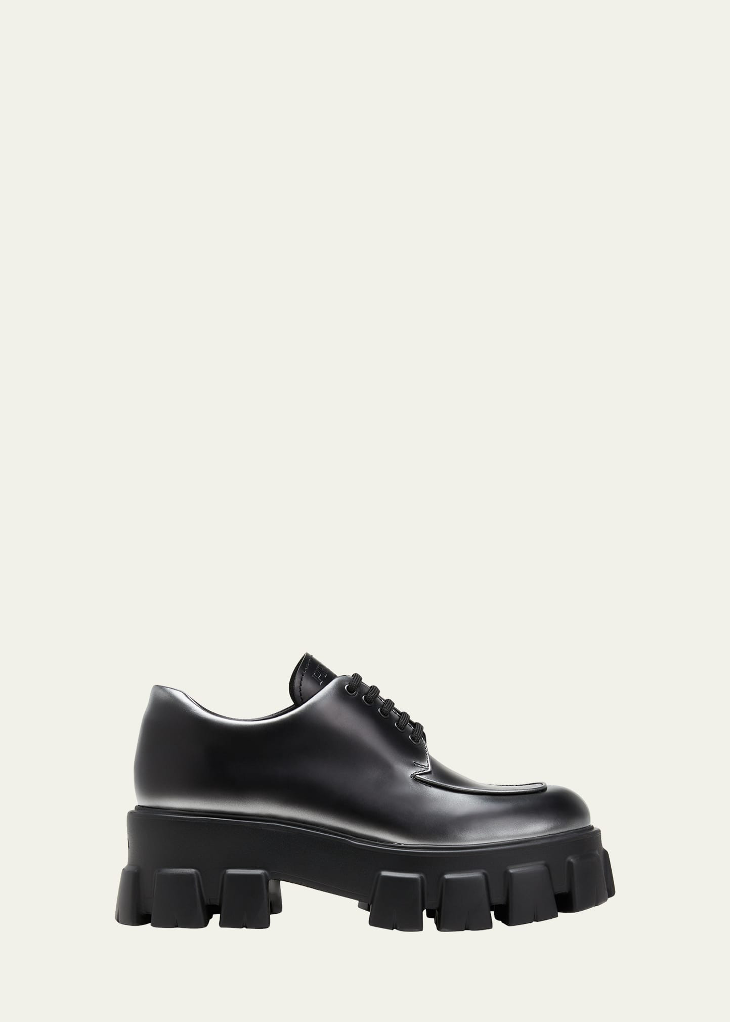Prada Monolith Spazzolato Sfumato Lace-Up Shoes | Bergdorf Goodman