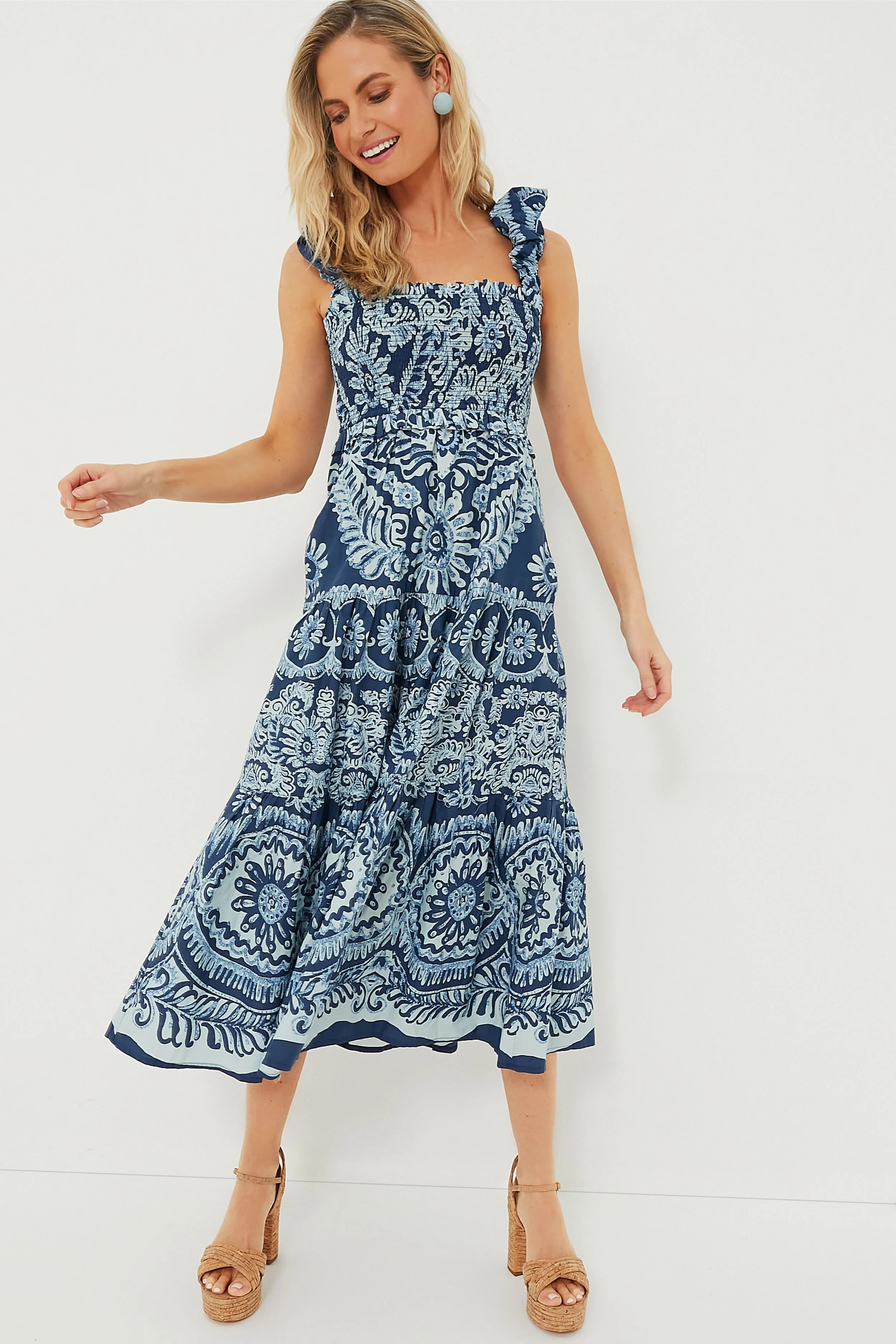 Exclusive Charlough Sleeveless Smocked Midi Dress | Tuckernuck (US)