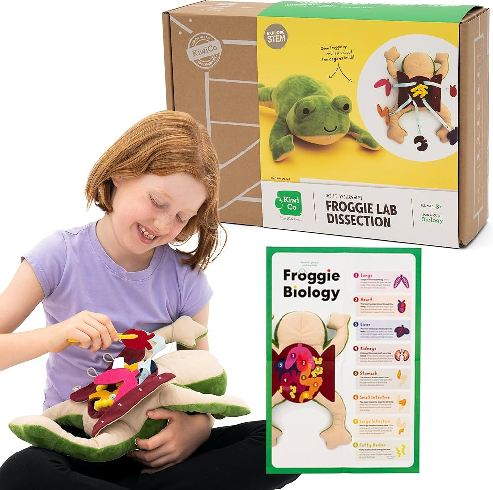 KiwiCo Froggie Lab Dissection, Frog Plush Toy | Anatomy Learning Toy & Stuffed Animal for Fun and... | Amazon (US)