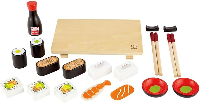 Hape Sushi Selection Kid's Wooden Play Kitchen Food Set and Accessories | Amazon (US)