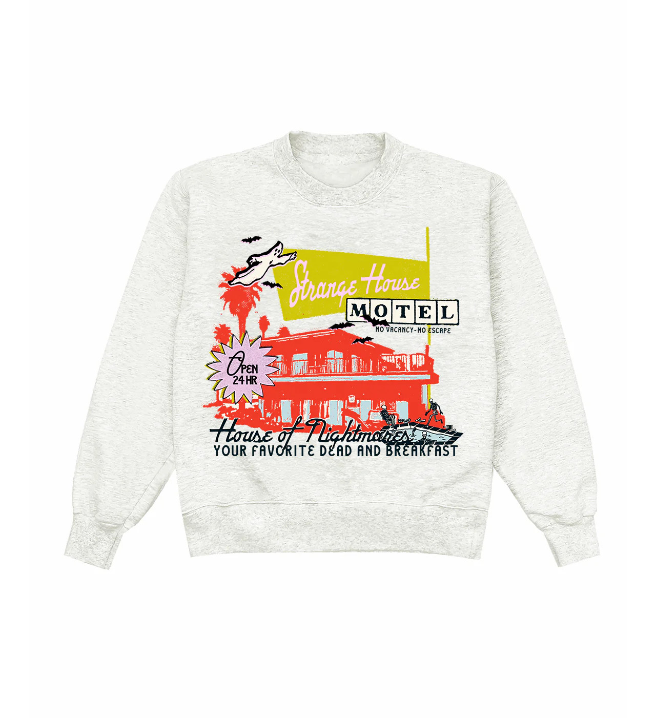 Strange House Motel Heather Crewneck | Shop Kristin Jones