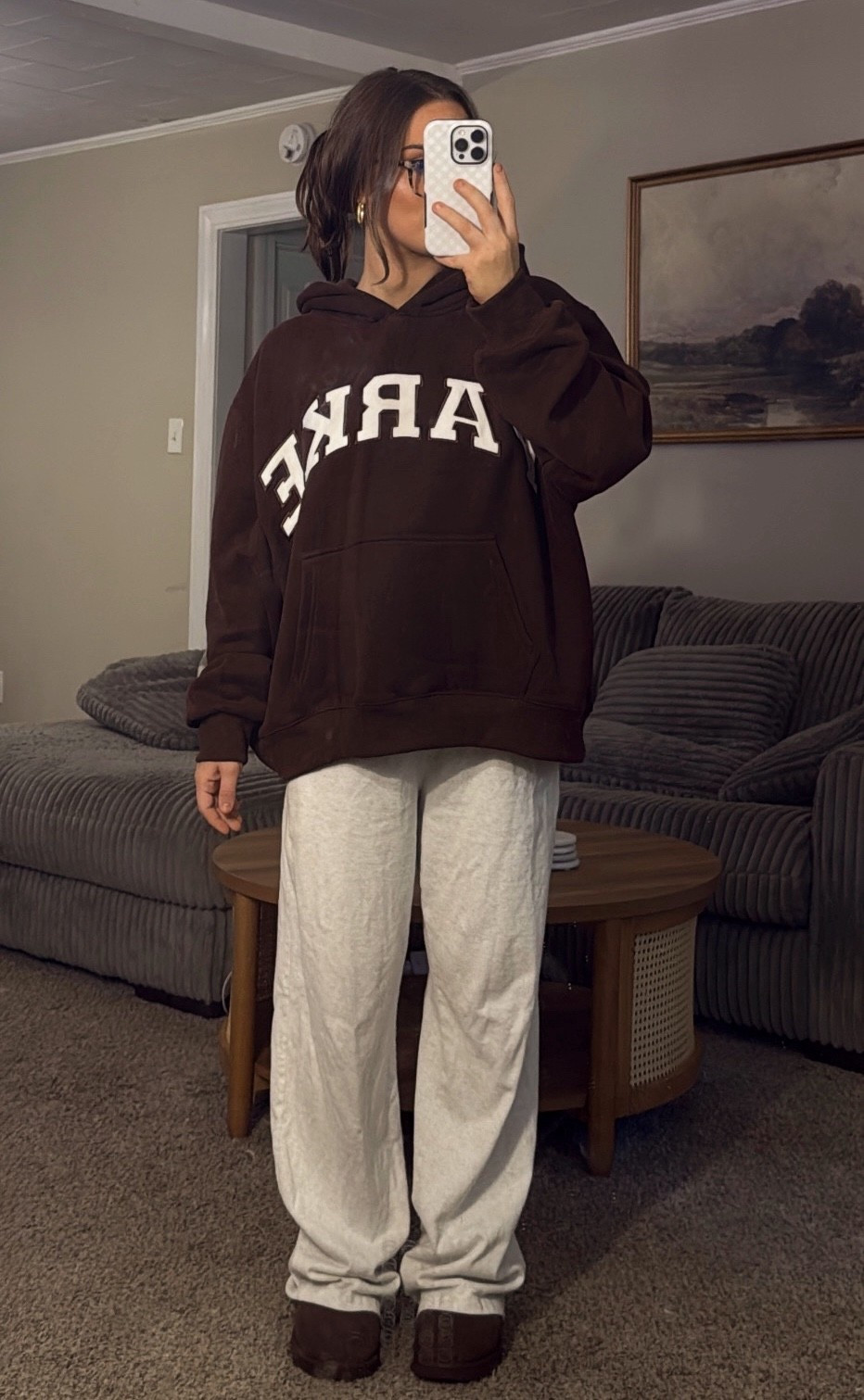 size l/xl in hoodie! uggs are in the shade burnt cedar 🧸  

#LTKActive #LTKShoeCrush #LTKSeasonal