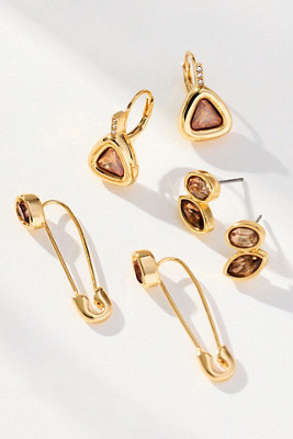 Assorted Crystal Earrings, Set of 3 | Anthropologie (US)