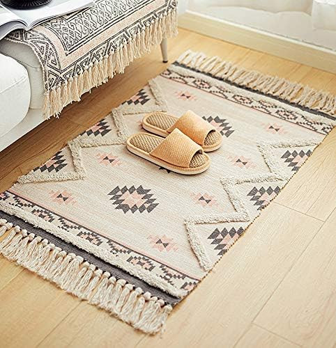 Print Tufted Rug Mat Boho Geometric Tassels Throw Area Rugs Machine Washable Fringe with Non-Slip... | Amazon (US)
