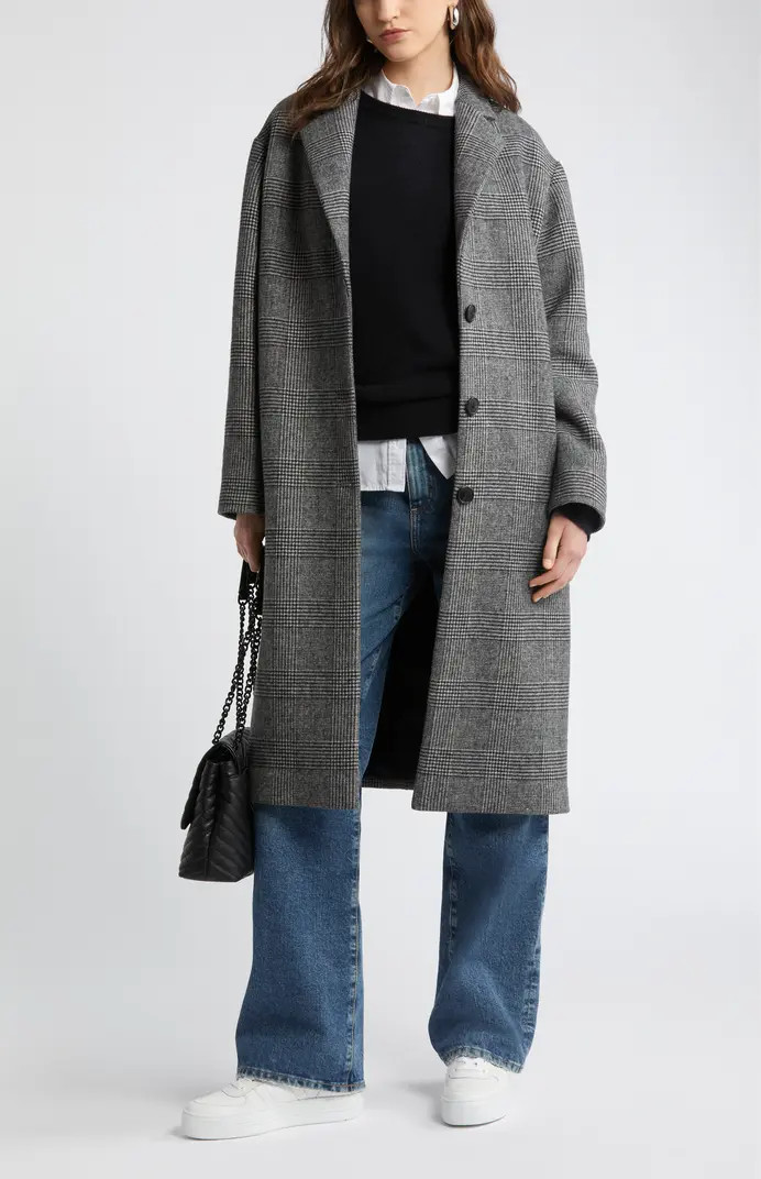 Nordstrom Glen Plaid Oversize Notch Lapel Coat | Nordstrom | Nordstrom