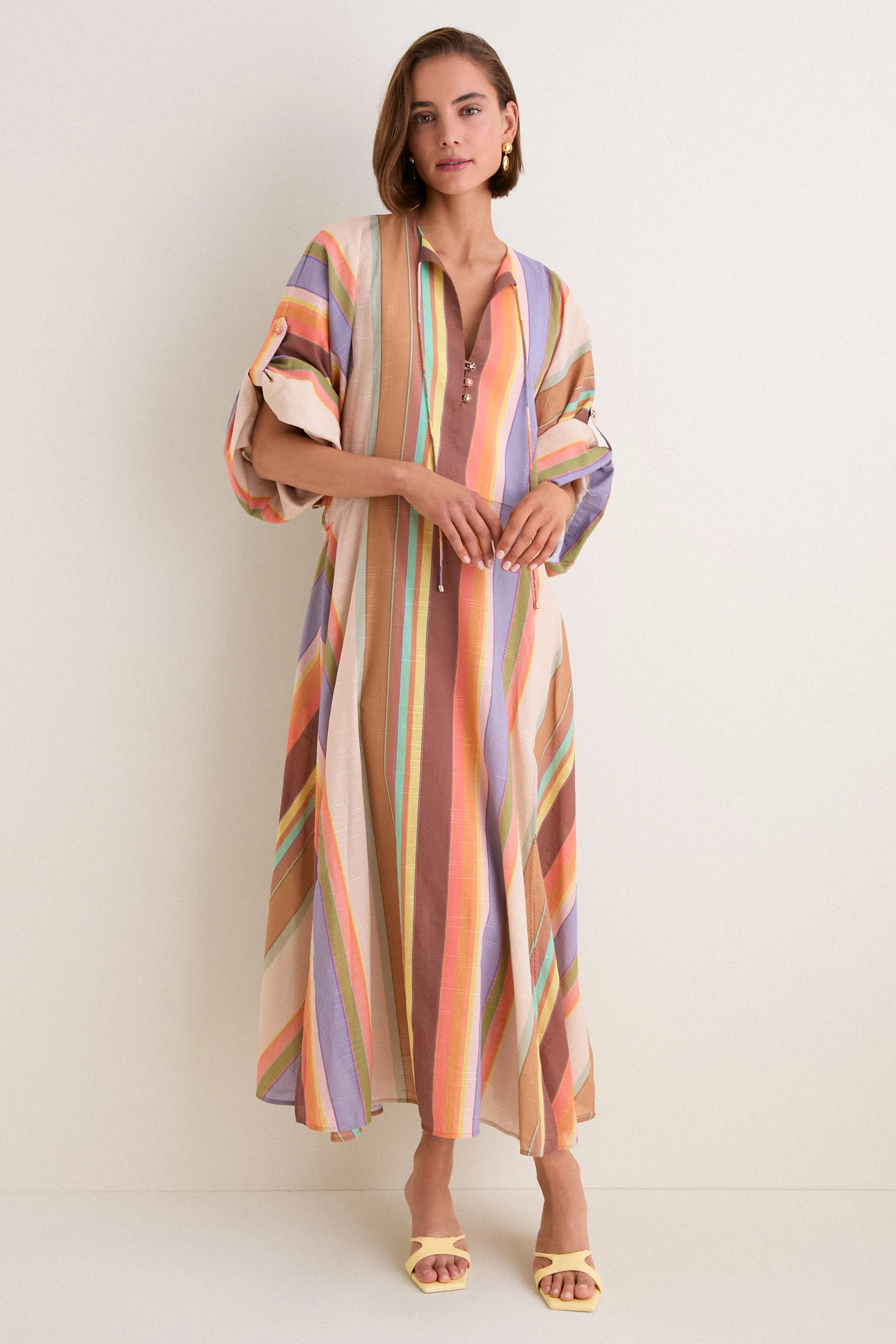Multi Stripe Solstice Tunic Midi Dress | Tuckernuck (US)