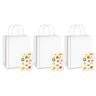 3ct Medium Teacher Appreciation Gift Bag with Stickers, Decorate Me 6"x7.87" | Target