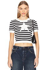 MORE TO COME Natalie Sweater Top in Black Stripe from Revolve.com | Revolve Clothing (Global)
