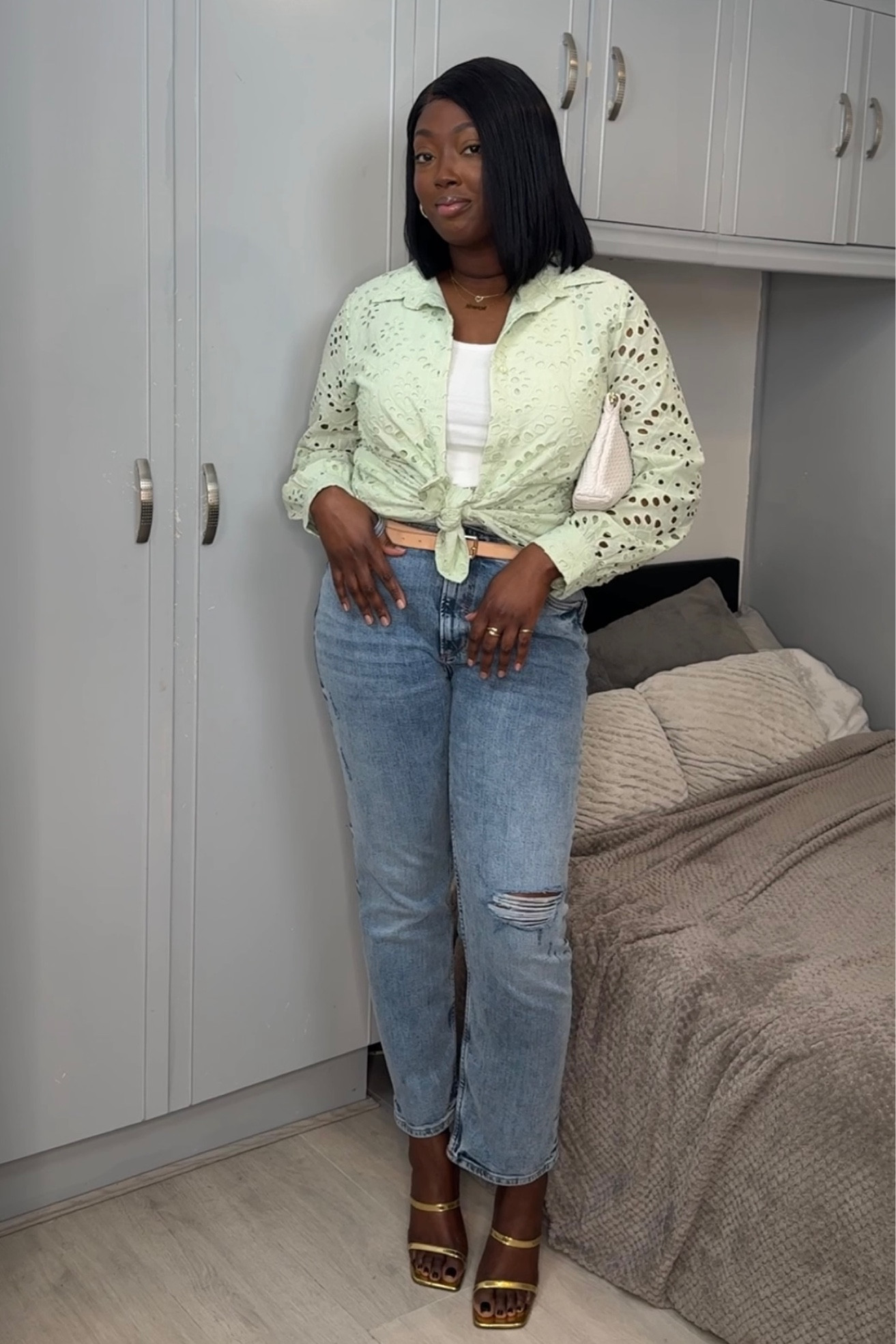 Styling pastels !! Love this mint green shirt 😍 #style #midsize #springfashion #pastels 

#LTKstyletip #LTKshoecrush #LTKSeasonal