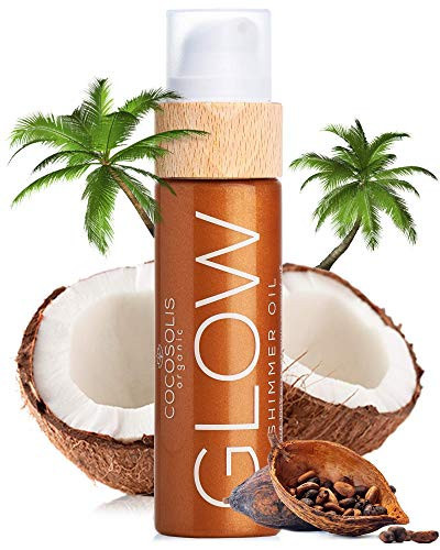 COCOSOLIS GLOW Shimmer Oil | Illuminizing Natural Dry Oil With Shiny Particles | Leaves The Skin Glowing & Enhances a Golden Tan | Gives a Luxurious Feel to Your Skin | 110ml | Amazon (US)