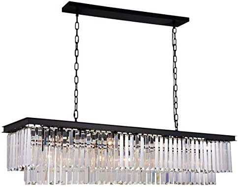 Antilisha Rectangular Crystal Chandelier Lighting Modern K9 Pendant Ceiling Chandeliers 10 Lights... | Amazon (US)