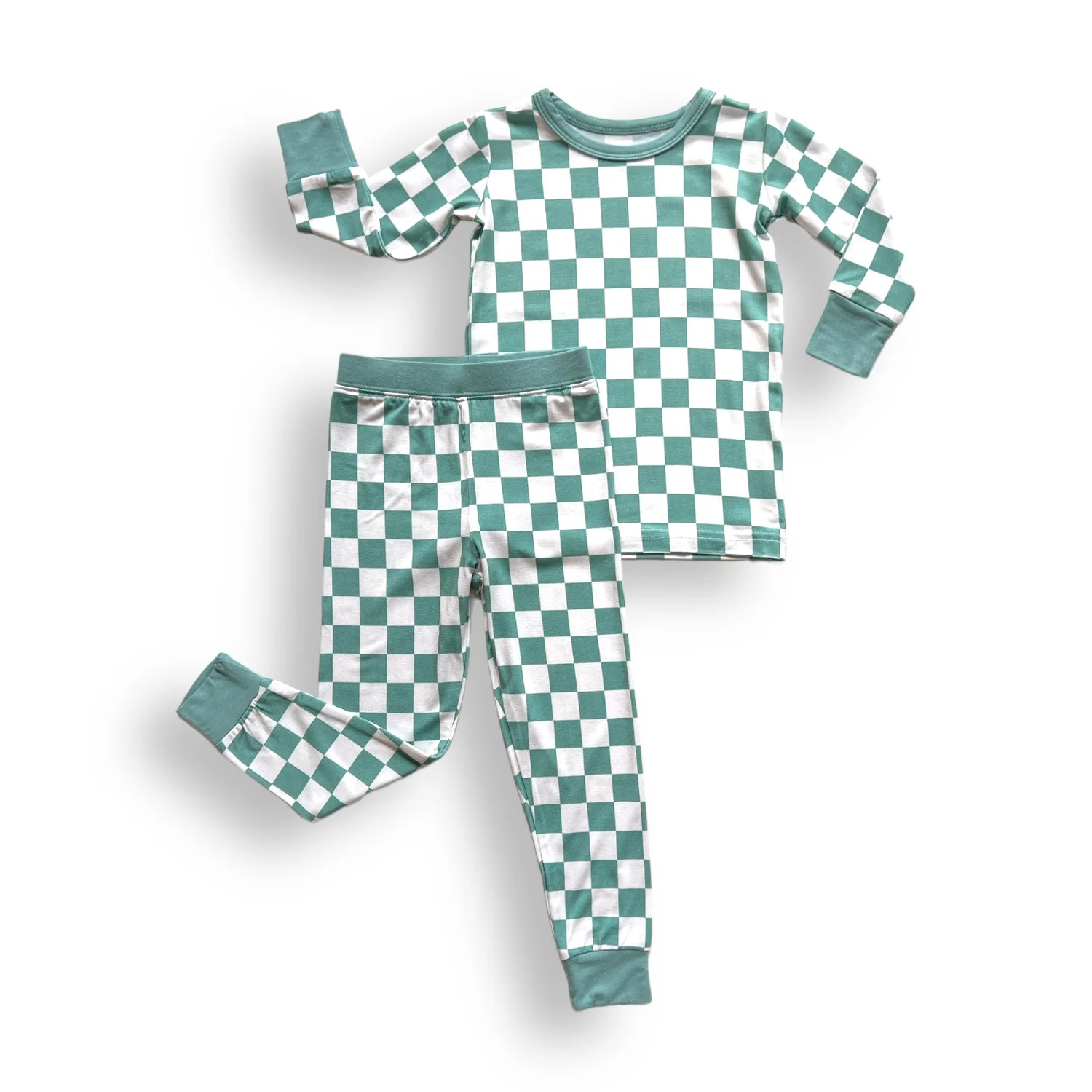 LONG SLEEVE 2 PIECE SETS- Sage Check | millie + roo