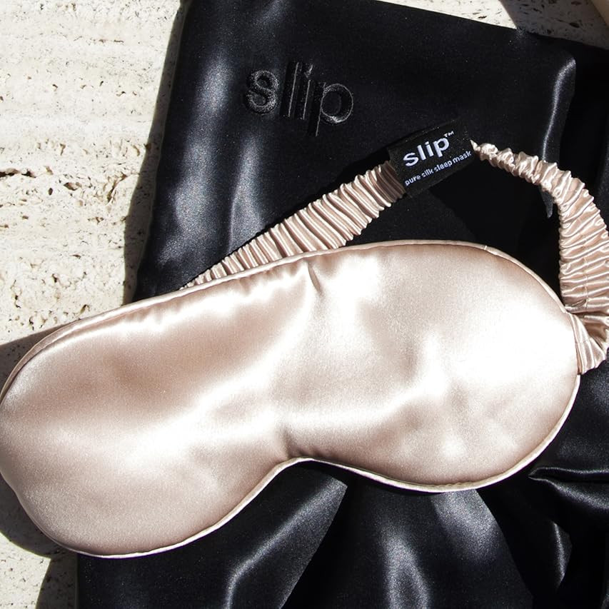 Breathable Silk Sleep Mask Blindfold, Elastic Blackout Eye Cover Headband for Sleeping Nap Travel Ti | Amazon (US)