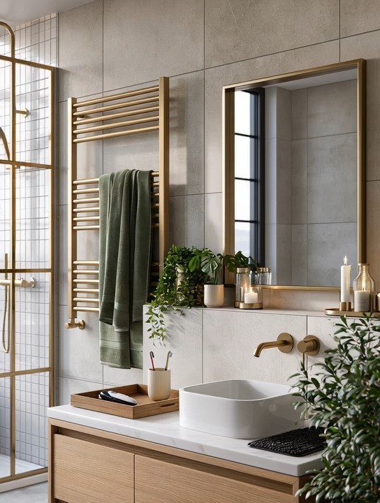 Did you notice that gorgeous towel rack?

Exactly the point.

A well-designed towel rack shouldn't disappear into the background. It should become one of the statement pieces in your bathroom.

For years, we focused on vanities and mirrors, but today's bathrooms are all about the details. A beautifully designed brushed gold towel rack instantly adds elegance, warmth, and a boutique hotel feel.

The best part? It works with almost every bathroom.

Light tiles, dark stone, marble, wood vanities, modern, transitional, or classic. Gold pairs beautifully with all of them.

Our biggest recommendation?

Go as large as your wall allows.

An oversized towel rack creates a much stronger visual impact while remaining incredibly practical. If your space is smaller, simply choose a slightly shorter version. The goal is to make it feel intentional, not oversized for the room.

It's one of those upgrades you'll notice every single day.

We've linked our favorite brushed gold towel racks in multiple sizes, so you can choose the one that fits your bathroom perfectly.

Elegance is about taste, not about square footage.

#BathroomDesign #BathroomDecor #HomeDecor #LTKHome 

 #LTKHome