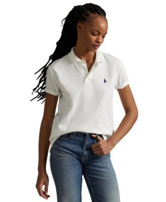 Polo Ralph Lauren Women's Classic-Fit Mesh Polo Shirt - Pink Sky | Macy's