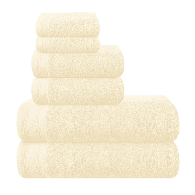 BELIZZI HOME Ultra Soft 6 Pack Cotton Towel Sets, Contains 2 Bath Towels 28x55 inch, 2 Hand Towel... | Walmart (US)