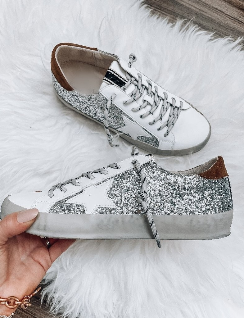 Easy Street Glitter Sneakers | She Is Boutique