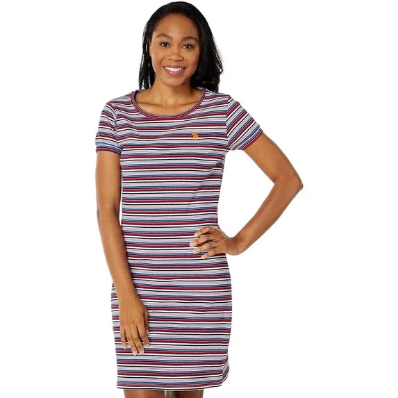 U.S. Polo Assn. Women’s Rib Stripe Dress, Lapis Blue, Medium | Walmart (US)