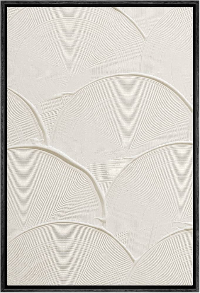 SIGNWIN Framed Canvas Print Wall Art Minimal White Paint Stroke Landscape Abstract Shapes Illustr... | Amazon (US)