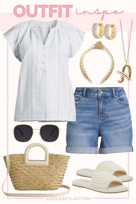 Outfit idea, Walmart outfit, time and tru, jean shorts, Pearl sandals 

#LTKFindsUnder50 #LTKStyleTip #LTKSeasonal