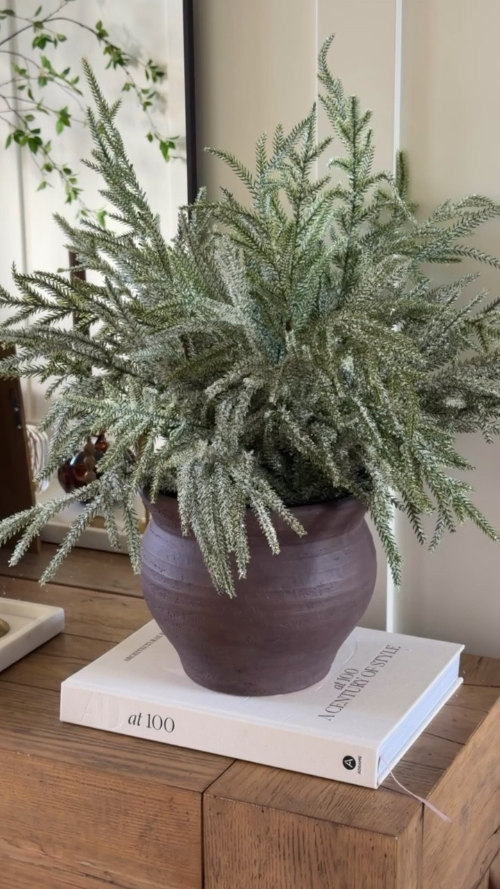 This beautiful snow flocked evergreenn Christmas arrangement is a new holiday arrival that’s going to go fast! Under $25 and perfect for styling indoors or on a covered porch. Super easy to fluff and arrange!