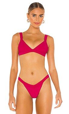 Frankies Bikinis Georgia Ribbed Bikini Top in Rosewood from Revolve.com | Revolve Clothing (Global)
