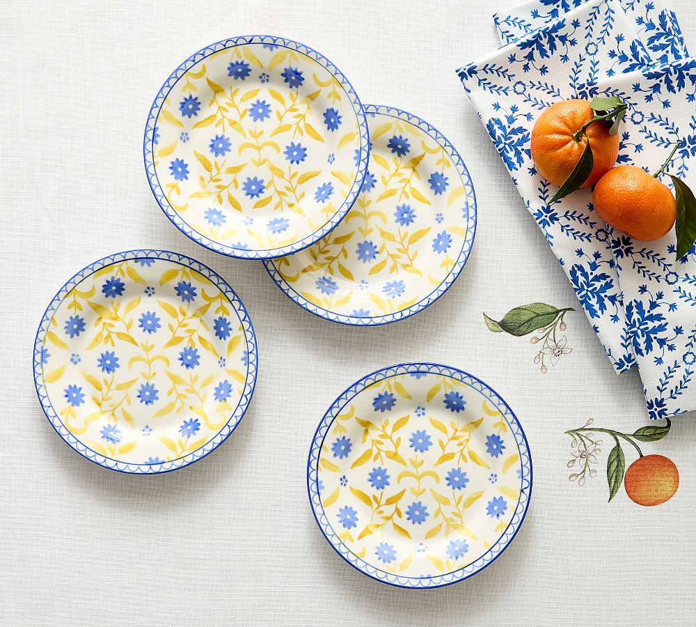 Mark D. Sikes Valencia Vine Appetizer Plates - Set of 4 | Pottery Barn (US)