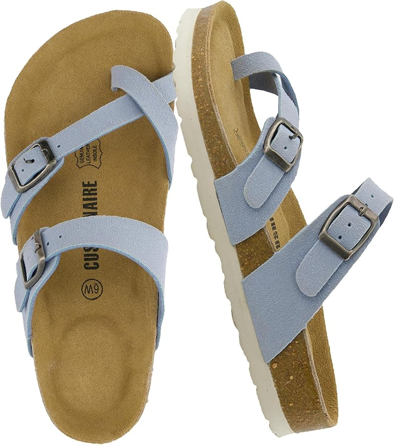 CUSHIONAIRE Luna Sandals for Women, Cork Footbed Womens Sandals for Summer Comfort with Adjustabl... | Amazon (US)