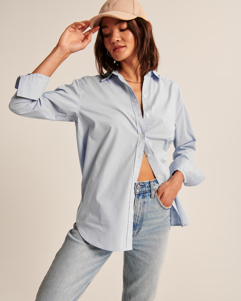 90s Oversized Button-Up Shirt | Abercrombie & Fitch (US)