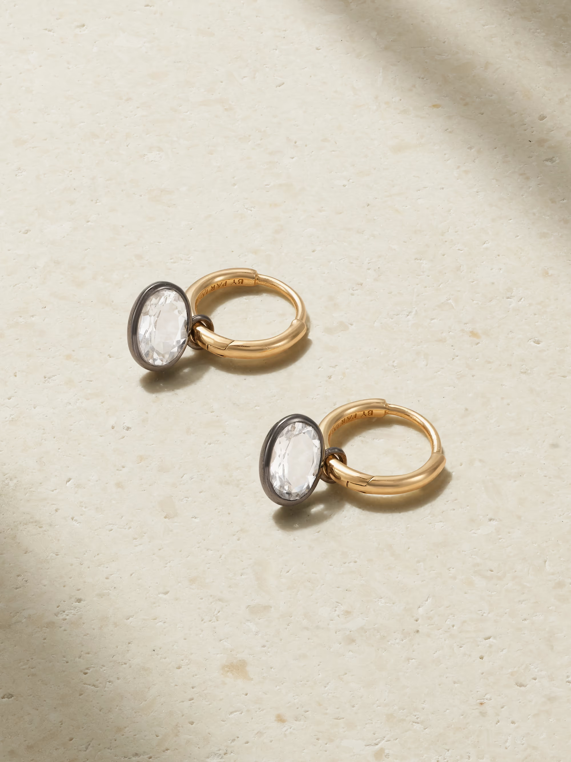 Orbit 14-karat recycled gold, rhodium and topaz hoop earrings | NET-A-PORTER (UK & EU)