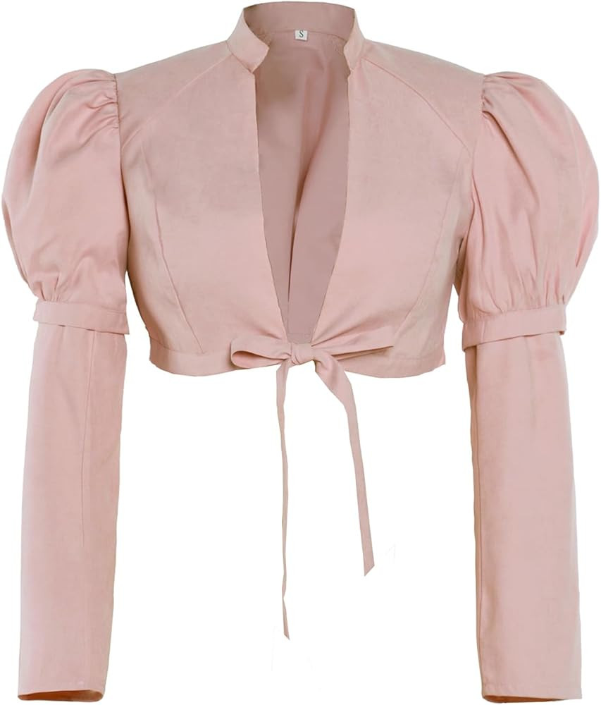Vibsion Regency Spencer Jacket Womens Jane Austen Costume Pink Crop Coat Top | Amazon (US)