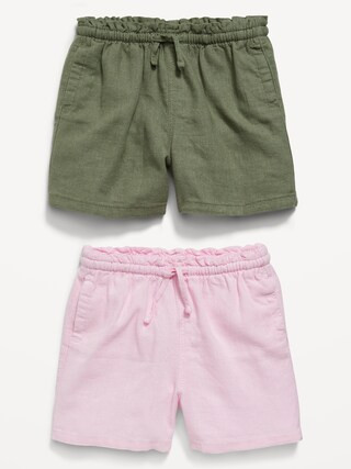 Linen-Blend Pull-On Shorts 2-Pack for Toddler Girls | Old Navy (US)