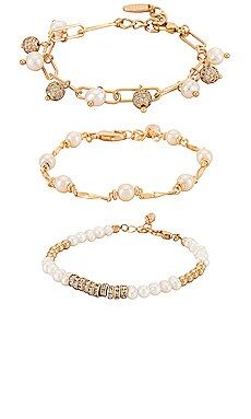 Ettika Pearl Bracelet Set in Gold from Revolve.com | Revolve Clothing (Global)