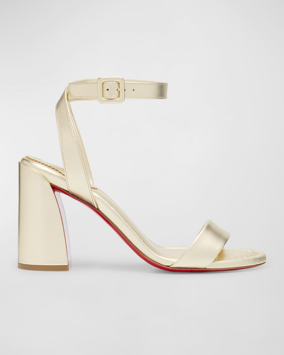 Christian Louboutin Miss Sabina Metallic Red Sole Sandals | Neiman Marcus